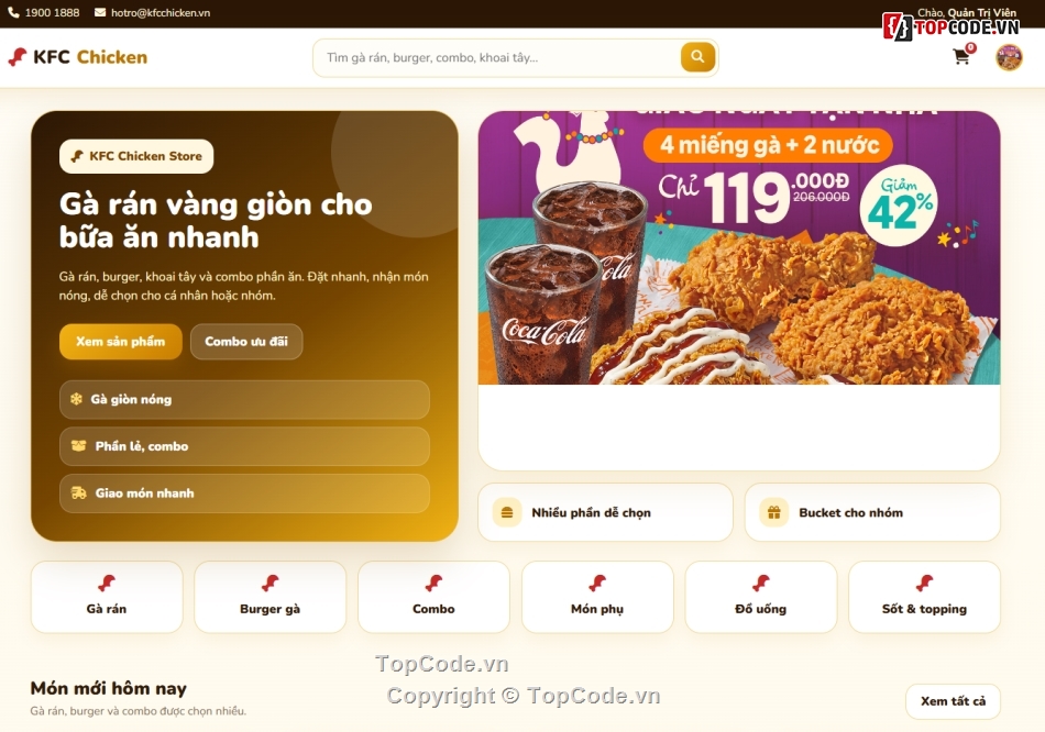 bán,gà rán KFC,Website bán hàng